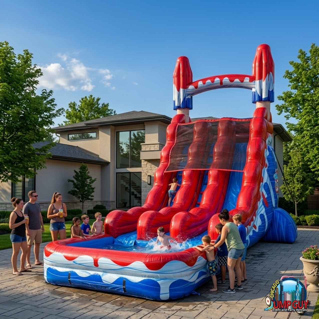 20 Ft Double Lane Water Slide rental for Western Springs IL events in ZIP code 60558