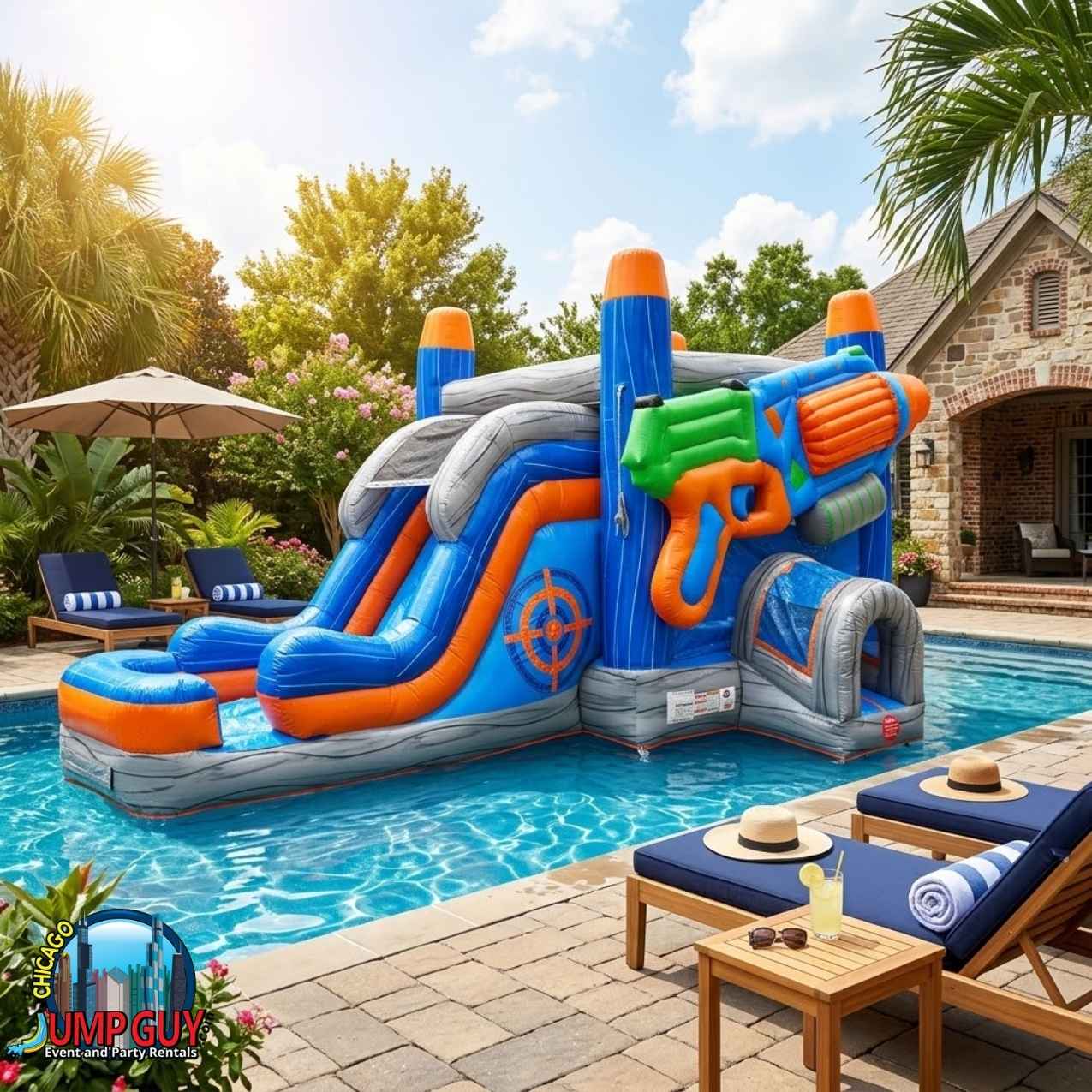 Hyper Blast Bounce Water Slide Combo rental for Western Springs IL events in ZIP code 60558