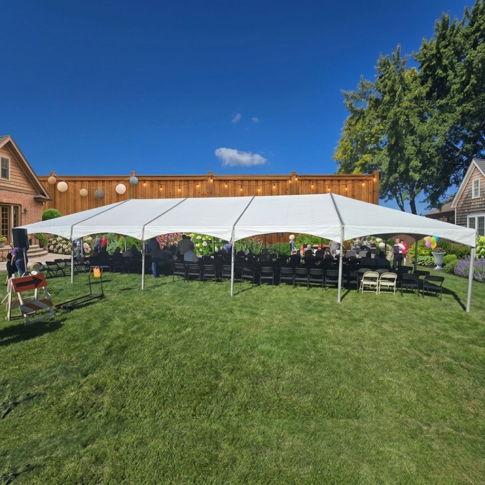20x50 High Peak Frame Tent rental for Western Springs IL events in ZIP code 60558