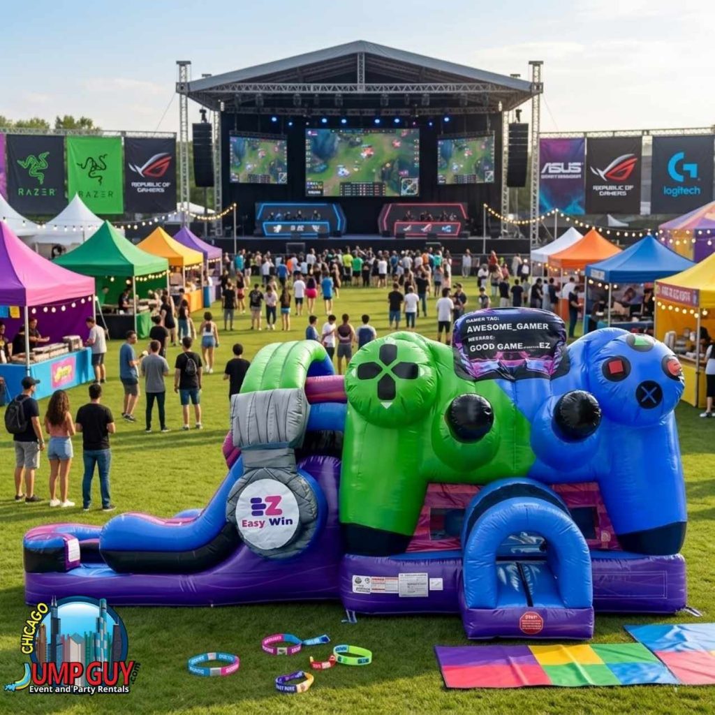 Video Gamer Bounce Waterslide Combo rental for Western Springs IL events in ZIP code 60558